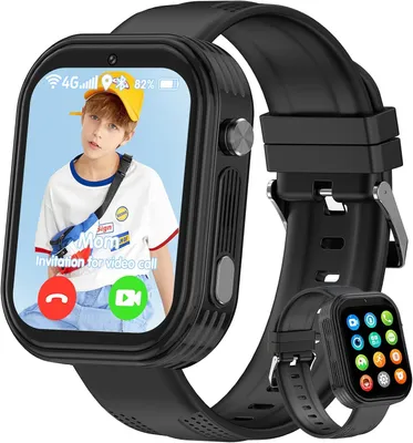 Produktbild von 4G Kinder Smartwatch mit GPS, Videoanruf, SOS, Sprachchat, Schulmodus, Spiele, Schrittzähler, Geschenk für Jungen & Mädchen