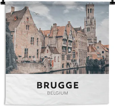 Produktbild von MuchoWow® Wandteppich Wandbehang Brügge - Belgien - Häuser 60x60 cm Tapisserie Dekoration Wandtuch - Dekorationen - Wand Decke