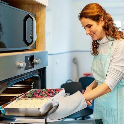 Produktbild von Ibenzoa® Verstellbarer rechteckiger Backrahmen aus Edelstahl mit RVS‑Eckpalette – 80×60×30 cm, für Kuchen, Brot & Pizza, geeignet bis 250 L