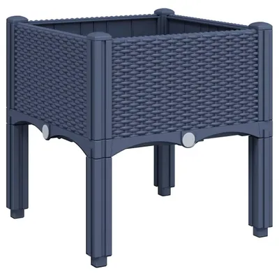 Image de vidaXL Jardinière avec pieds bleu-gris 40x40x42 cm PP