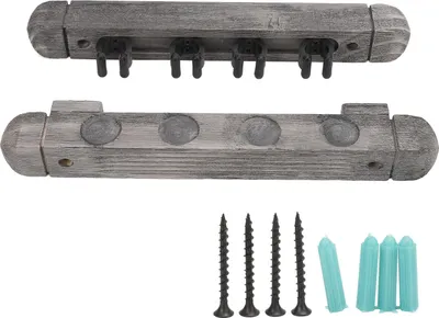Produktbild von Wandmontierte Cue -Halter Rack 4 Slots Moderne Holz Billard Silbergrau