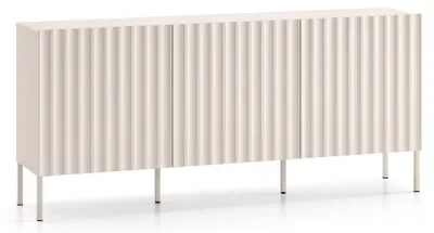 Produktbild von Selsey Derriva - Sideboard 3-türig mit geriffelten Fronten, hellbeige, 170 cm