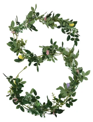 Produktbild von Künstliche Weihnachtsgirlande mit roten Beeren und Norfolk-Kiefernzweigen für den Kamin im Innen- und Außenbereich – Weihnachtsdekoration C