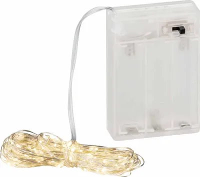 Produktbild von Coen Bakker LED Lichterkette Batterie Draht silber 4,95m 100 LED warmweiß biegbar