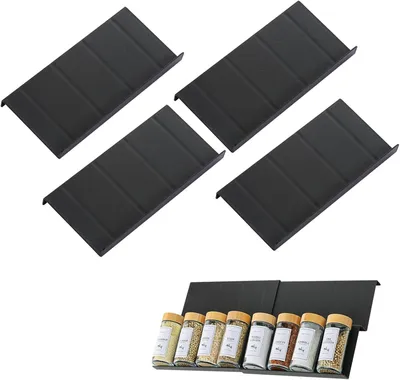 Imagen del producto de Organizador de especias para cajones, juego de 4 piezas, con 24 compartimentos, modular, para la cocina