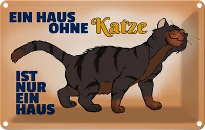 Produktbild von vianmo Blechschild 20x30 cm Haus ohne Katze ist nur ein Spruch Zitat