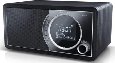 Produktbild von Sharp DR-450 (BK) DAB, DAB+ Digitalradio, Bluetooth, FM Radio, Alarm-/Schlaf und Snooze-Funktion, Holzoptik, Schwarz