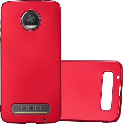 Produktbild von Cadorabo Schutzhülle für Motorola MOTO Z2 Hülle in Rot Handyhülle TPU Silikon Etui Cover Case