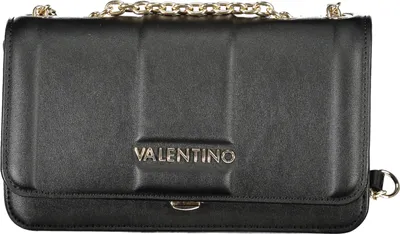 Produktbild von Schwarze Damen Schultertasche mit Kettenriemen und Kontrastdetails