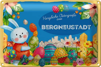 Produktbild von Blechschild Ostern Ostergrüße 30x20cm BERGNEUSTADT