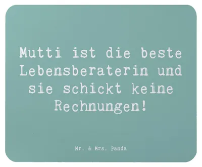 Produktbild von Mr. & Mrs. Panda Mouse Pad Spruch Mama Ratschläge - Meeresbrise - Geschenk, pc mausunterlage, handgemacht, Lebensberaterin, computer mousepad, Familie, Mutterliebe, Liebe