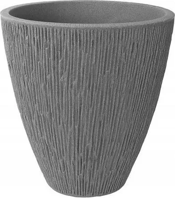 Zdjęcie produktu dla Doniczka LIMA okrągła 39x42 cm, 30,5 l – nowoczesna i trwała doniczka w kolorze szarym