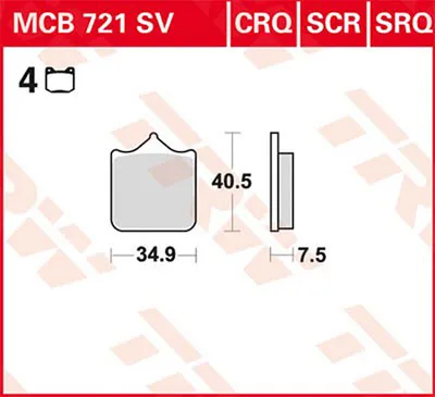 Produktbild von TRW MCB721SRQ Bremsbeläge Satz
