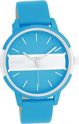 Produktbild von Oozoo Leder Damen Uhr Analog Quarzuhr Armband blau Timepieces D2UOC11188