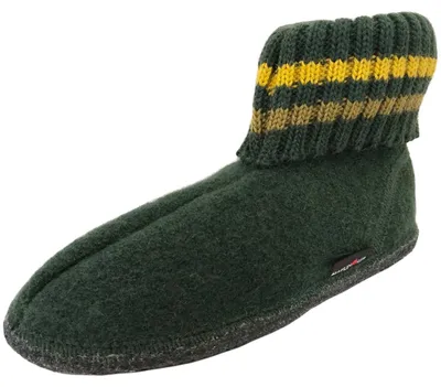 Produktbild von Haflinger Paul Uni Hüttenschuhe mit Strickbund Moosgrün, 631051-39