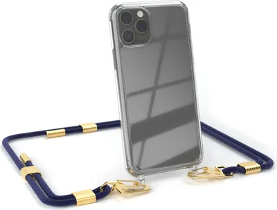 Produktbild von EAZY CASE Handykette für Apple iPhone 11 Pro, Transparente Silikonhülle mit Band, Clear Case, abnehmbar in  Blau
