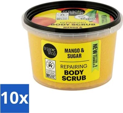 Produktbild von Organic Shop - Bio-Körperpeeling mit Mango und Zucker - Peeling und Duft - 250 ml - Vorteilspack - 10 Stücke