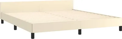 Produktbild von vidaXL Bettgestell mit Kopfteil ohne Matratze Creme 160x200 cm