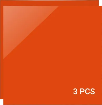 Produktbild von 3er Set Bunte und Opake Acrylplatten 12"x12" (30x30cm) – 3mm Dick für Schilder, Lasergravur und DIY-Projekte (Orange)