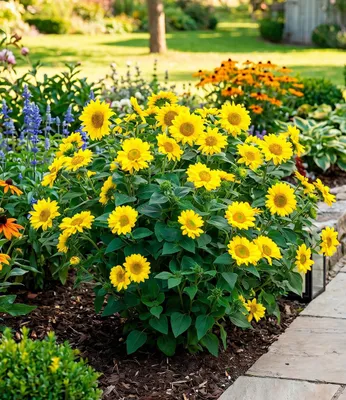 Produktbild von BALDUR Garten 1x Winterharte Sonnenblume SunCatcher®, Pflanze im 13 cm-Topf, Helianthus, winterharte Stauden-Sonnenblume, mehrjährig, blühend, winterhart, Schnittblume, Blickfang, Sonne