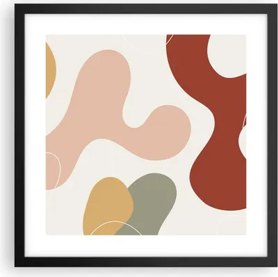 Produktbild von Gerahmtes Poster - Schwarzer Rahmen - Abstraktion Flecken Modern - 40x40 cm - Wand Bild - Wanddeko - Wandbilder - Kunstposter - Wandposter - Bilderrahmen - Bilder - Kunstdruck - P2BAC40x40-4439