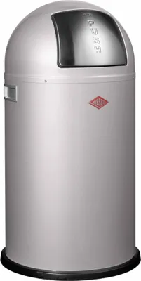 Produktbild von WESCO Abfallsammler 175831-11 PUSHBOY in SILBER mit 50 Liter Volumen und Klappdeckel / Abfalleimer / Mülleimer
