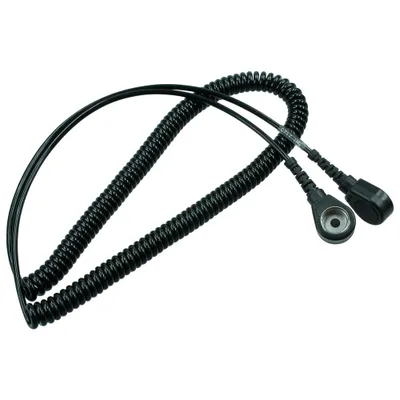 Obrázek produktu pro Spirálový kabel WETEC s tlačítkem, ESD, černý, 10/10 mm, 2,4 m