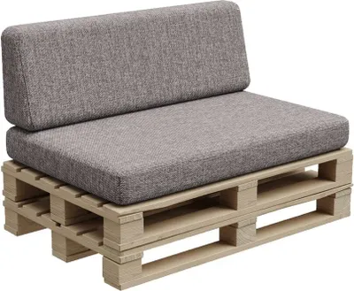 Produktbild von Palettenkissen, Palletenpolster, Gartenkissen, PFBG (Set (120x80 + 120x35), Grau)