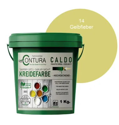 Produktbild von Contura BeGreen 1Kg. Kreidefarbe Shabby Chic Möbellack - 14 Gelbfieber