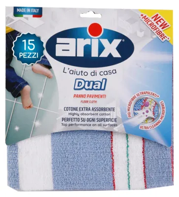 Obrázok produktu pre Arix | 15 kusov podlahových utierok, 50 x 50 cm, vyrobených z extra savatej bavlny, vhodné na umývanie podláh