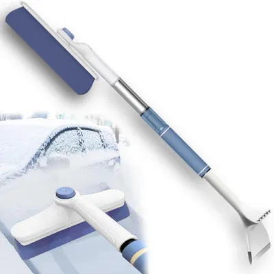 Imagen del producto de Raspador para hielo para automóviles, con escoba, diseño ergonómico, fabricado en espuma de EVA, ideal para uso en invierno