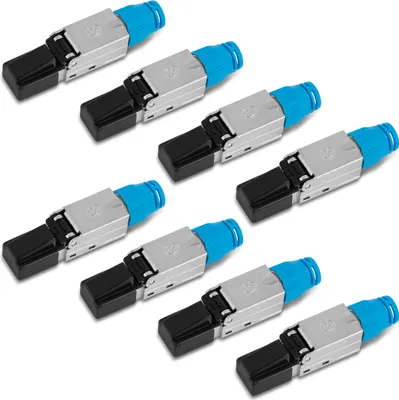 Produktbild von 8x Cat 8 Netzwerkstecker CAT 8.1 RJ45 LAN Netzwerk Stecker geschirmt Werkzeuglos