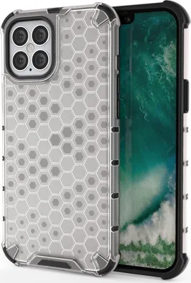 Produktbild von Mobigear Honeycomb Durchsichtig iPhone 12 Hülle Hardcase Backcover Stoßfest - Transparent