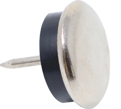 Produktbild von Adsamm® | 32 x Metallgleiter mit Puffer und Nagel | Ø 25 mm | Silber | rund | Möbelgleiter mit Stift in von Adsamm®