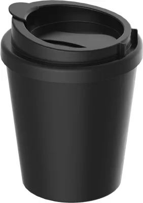 Immagine prodotto di PremiumPlus Coffee Mug 250 ml - Tazza da caffè in plastica a doppia parete con coperchio,  Germany, da viaggio - Nero