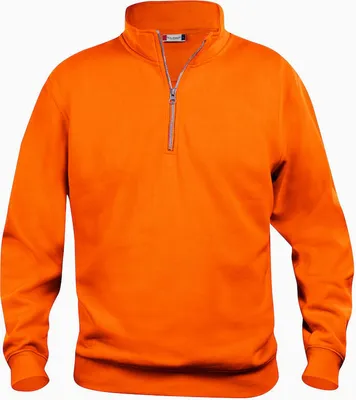 Produktbild von Basic Sweatshirt mit antistatischem Metalllux Halb-Reißverschluss und Rippenbündchen