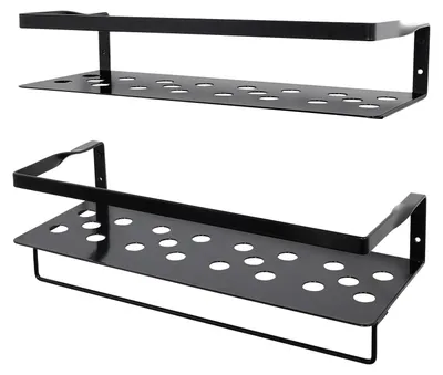 Productafbeelding van Wandplank van metaal, ijzeren wandplank, zwevende planken, glanzend zwart