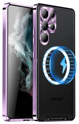 Obrázek produktu pro Pro Samsung Galaxy S24 Ultra Magnetic Magsafe Metal Design Protective Cover Case Purple