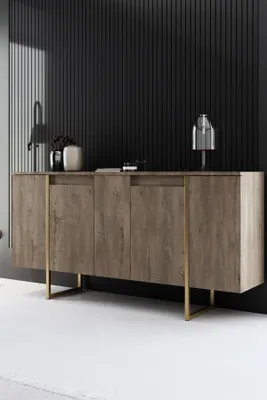 Produktbild von Skye Decor, Luxe - Walnut, Gold, Wohnzimmerschränke, Nussbaum, 160 x 80 x 35 cm