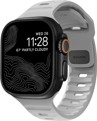 Image de Nomad Sport Bracelet Étanche 45/46/49mm – Caoutchouc Fluoroélastomère FKM – Canaux de Ventilation Intérieurs – Résiste à une Force Latérale de Glissement de 5 à 20 kgf - Gris
