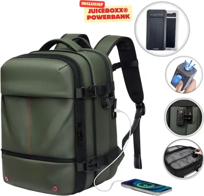 Imagen del producto de CarryQuest® - Mochila pequeña Zen Pro de 48 litros con sistema de compresión al vacío, color verde