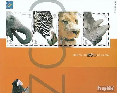 Produktbild von Briefmarken Portugal 2001 Mi Block172 (kompl.Ausg.) postfrisch Tiere aus dem ZOO