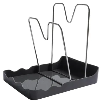 Topfdeckel-Organizer 2-stufig mit Auffangschale, Edelstahl