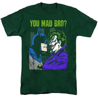 Immagine prodotto di Maglietta "Sei arrabbiato, amico?" ispirata a Batman, unisex, taglia XL, colore verde scuro (codice prodotto: TV39376)