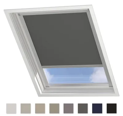 Produktbild von DTCH® Dachfenster Verdunkelungsrollo für Velux CK01 Dunkelgrau mit Führungsschiene, Rollo für Dachfenster, Verdunkelungsrollo Dachfenster