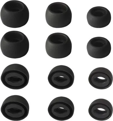 Immagine prodotto di Auricolari in silicone per cuffie wireless - set di 6 pezzi, ricambi - colore nero