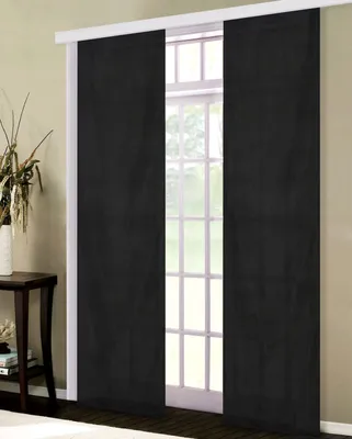 Schiebegardine blickdicht, Mikrofaser, 245x60 cm, schwarz