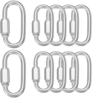 Productafbeelding van Snelschakels Roestvrijstaal 5,8 cm - 10 Stuks voor Outdoor en Camping