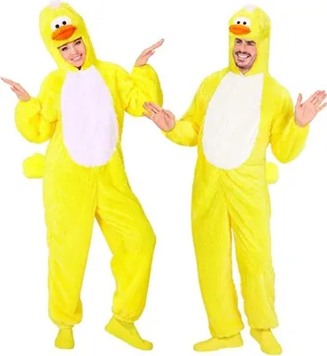 Produktbild von Eend Pluche Geel Volwassene Onesie Kostuum M-L