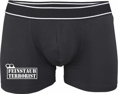 Produktbild von Boxershorts - Mann - Boxer-0034-man-black-v-L - schwarz - L - vorn - Feinstaubterrorist - lustiges Motiv - Spruch - Unterwäsche - Unterhose - Freizeit - lustig